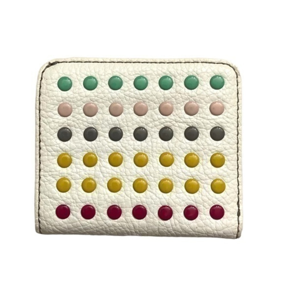 Fossil white mini wallet with multicolor studs